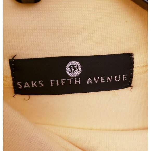 Saks Fifth Avenue Yellow Cotton Blend Relaxed Fit Turtleneck Size M EUC - Picture 7 of 8